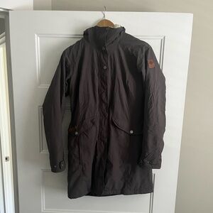 COLUMBIA Women's Grey Long Line Sherpa Hood Outdoor Parka Jacket Coat Small